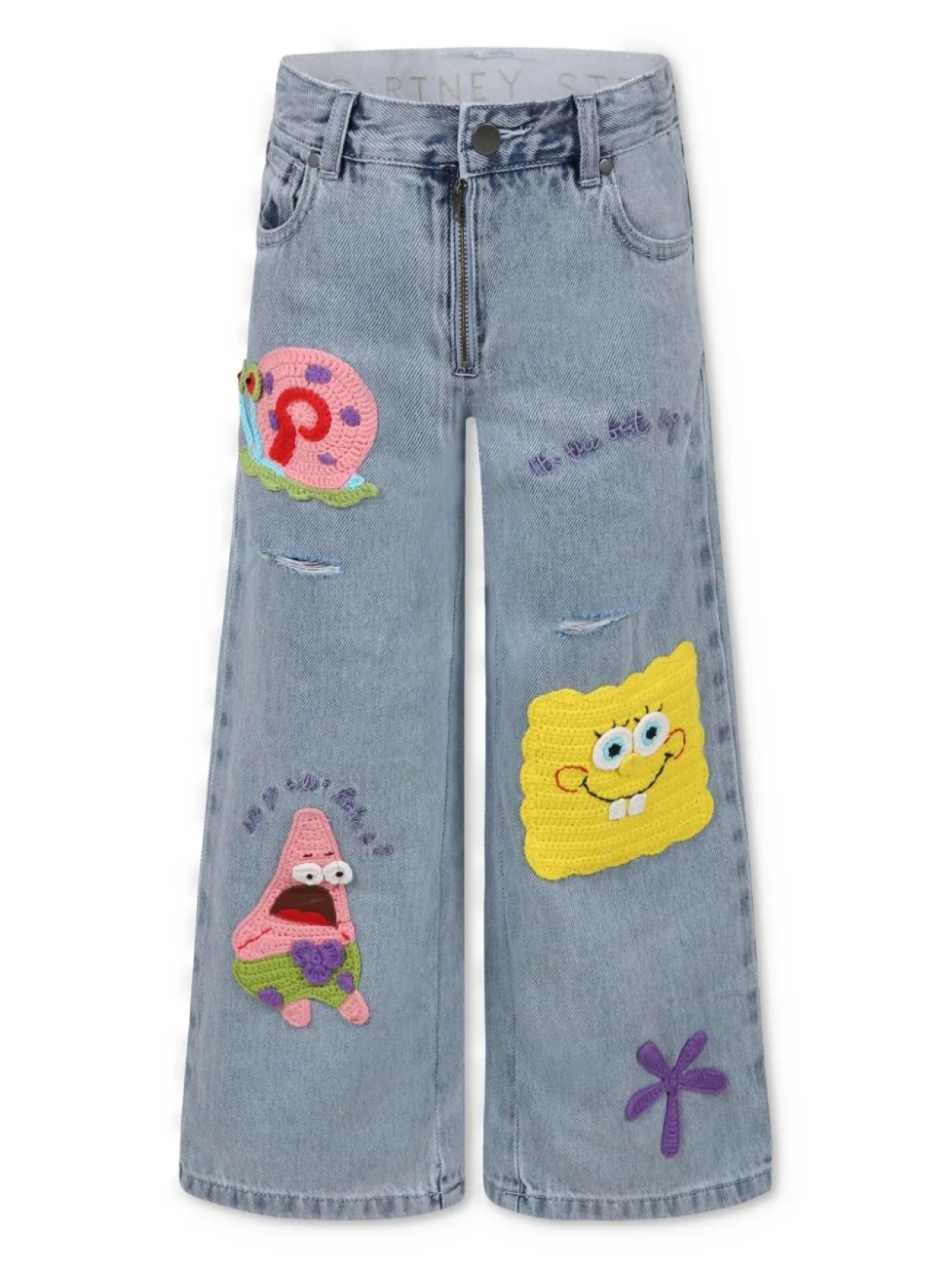 

Stella McCartney Kids x SpongeBob SquarePants вышитые прямые джинсы, синий