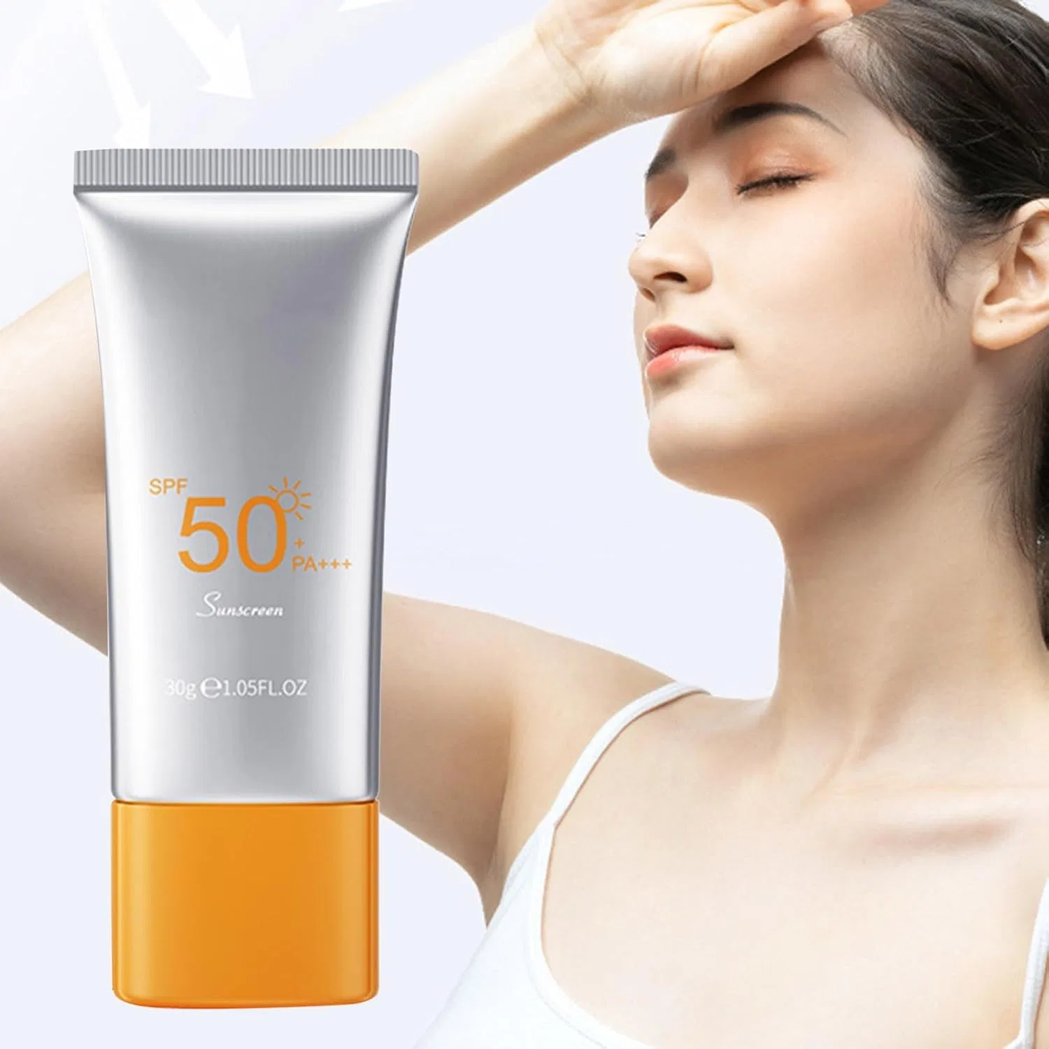 Солнцезащитный крем-мусс Sunscreen Milk SPF50 PA++++, водостойкий, увлажняющий, 73 г, серебристый — фото 4