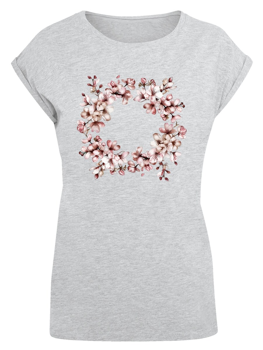 

Рубашка F4NT4STIC Rosa Frühlings Blumenkranz Dekor, светло-серый