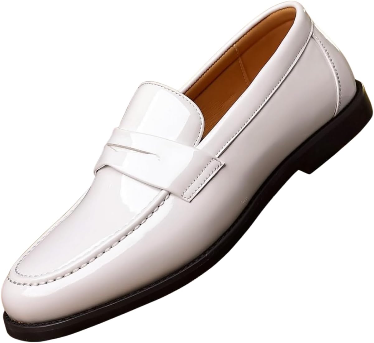 

Мужские лоферы Santimon из лаковой кожи с монетницей, классические деловые туфли без шнурков, белый