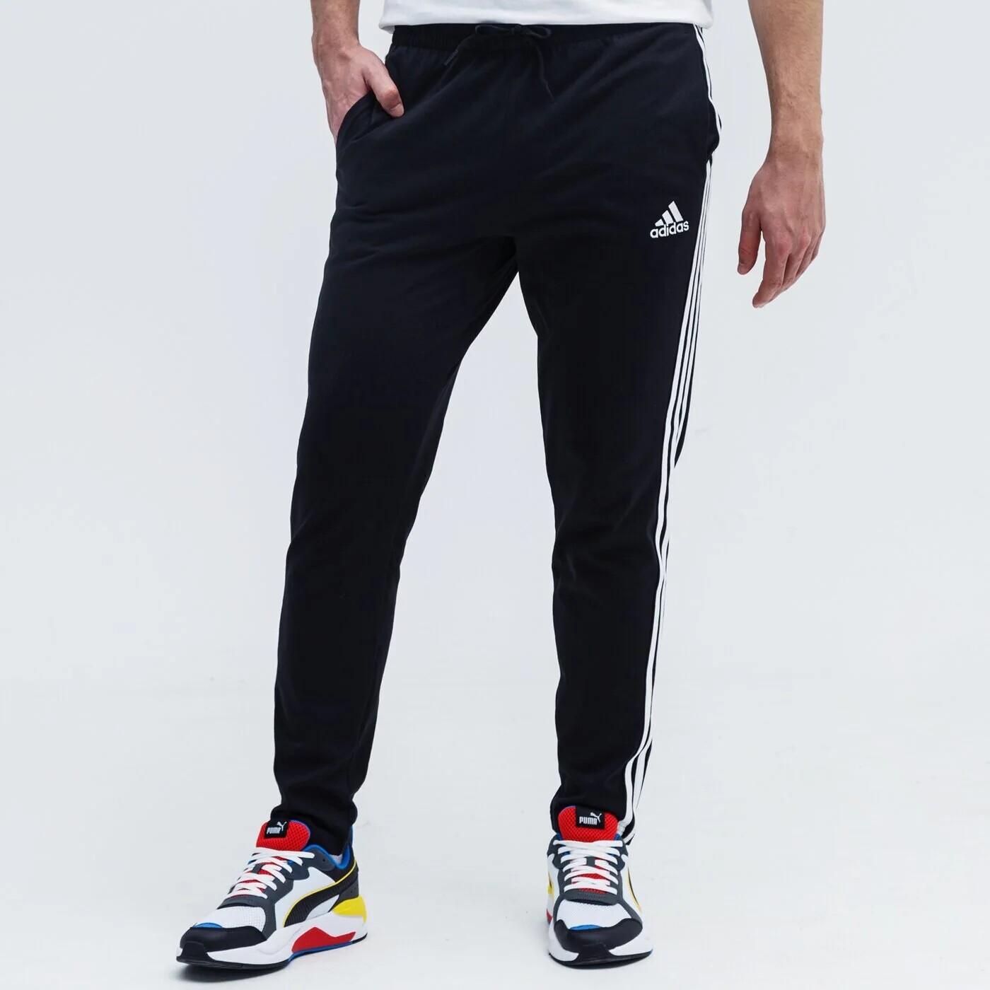 

Брюки Adidas 3S, черный / белый