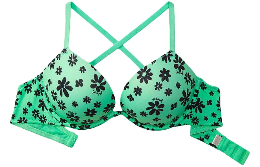 Victoria's Secret Бюстгальтер женский Girlish в цвете мяты с цветочным принтом