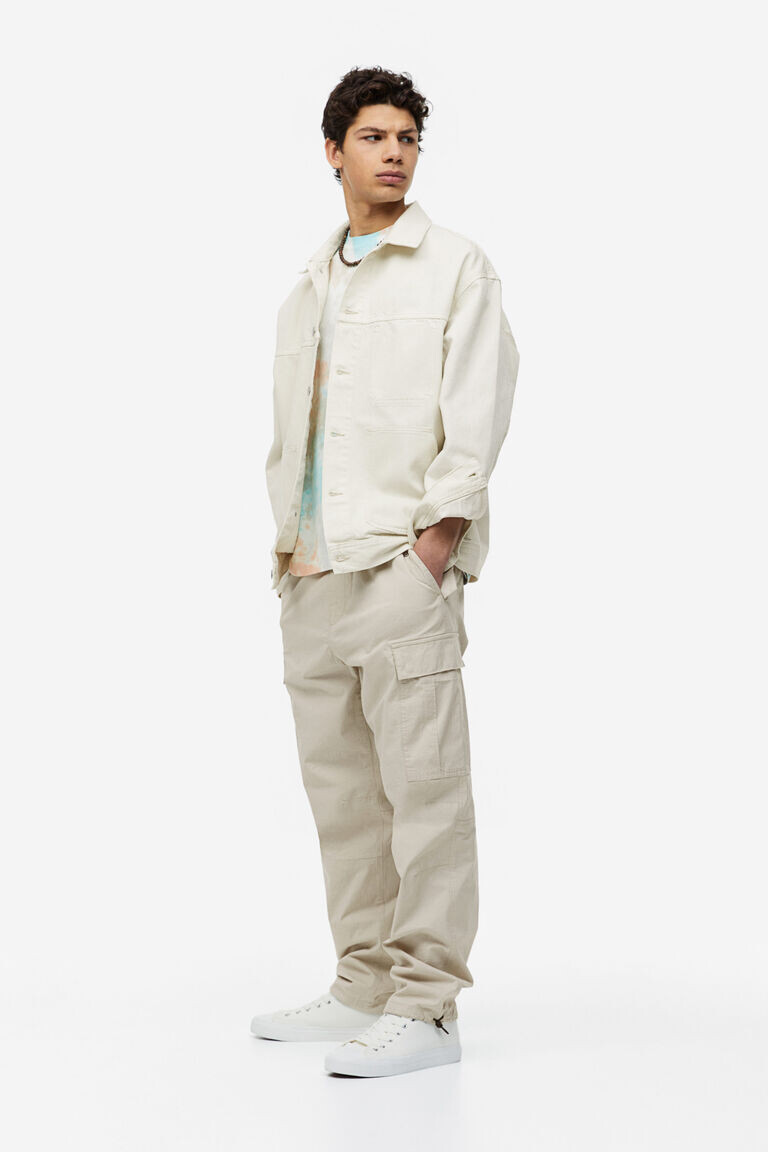 

Брюки карго ripstop regular fit H&M, бежевый