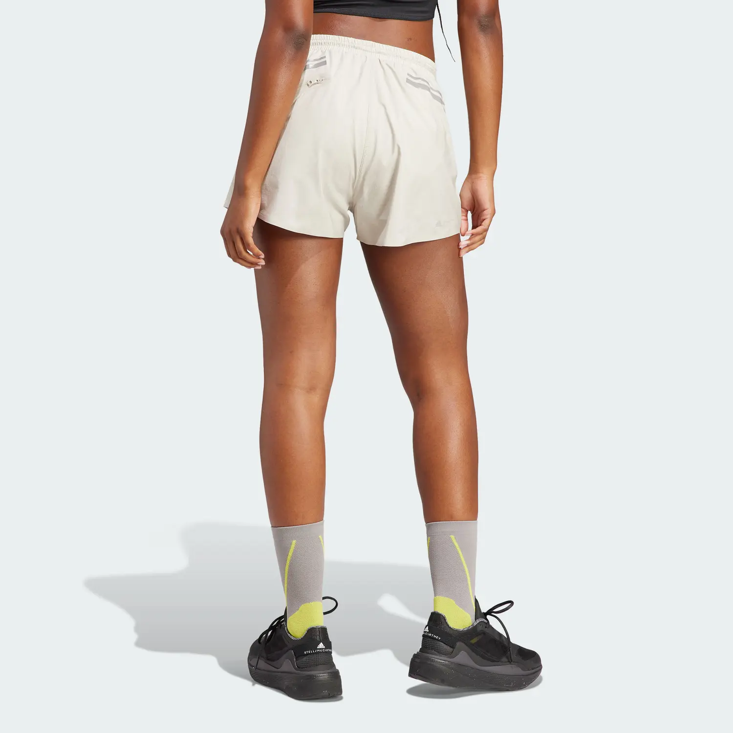 Футболка Stella McCartney X Stella McCartney Co titled Series Спортивные эластичные шорты мид-райз Женские Ecru Adidas — фото 4