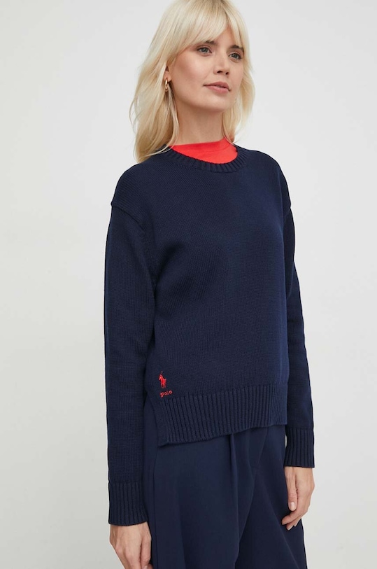 

Хлопковый свитер Polo Ralph Lauren, темно-синий