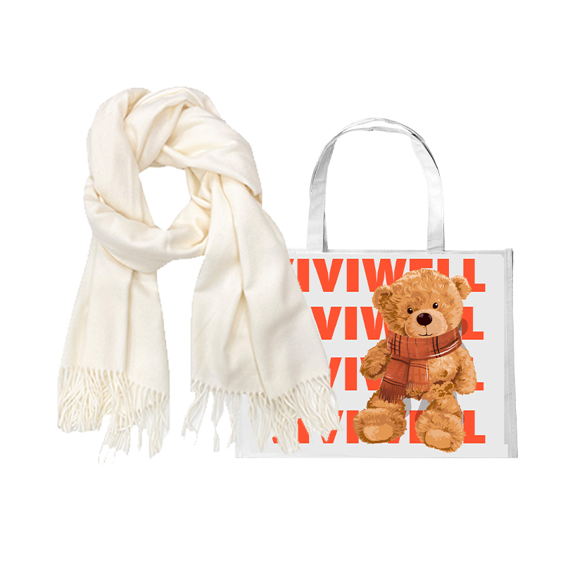 

Вязаный шарф унисекс VIVIWELL, Gray+Christmas Box