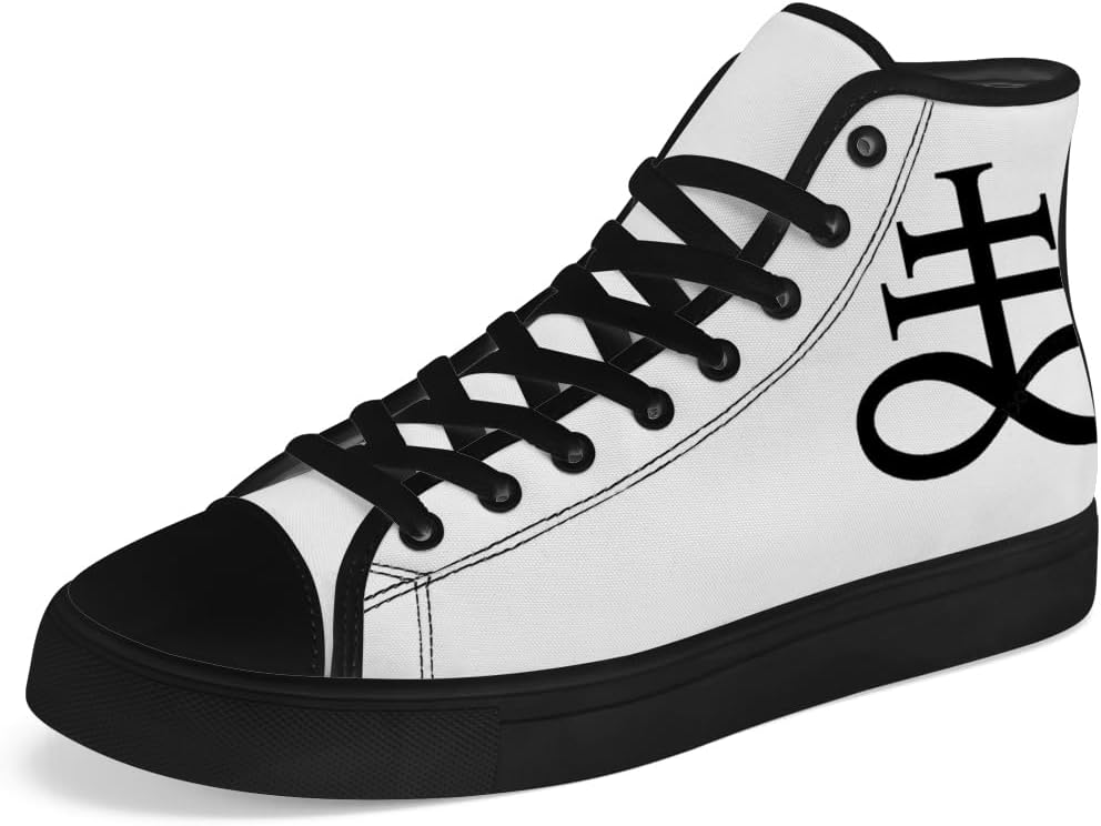 

Мужские и женские сатанинские кеды на высокой подошве из канвы, высокие кроссовки на шнуровке, повседневная обувь Chebing, белый