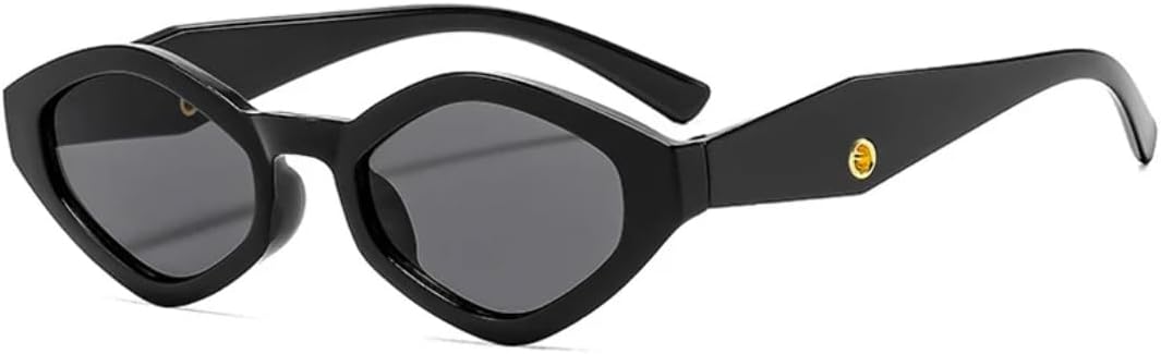 

Модные женские солнцезащитные очки в тонкой оправе с многоугольными линзами, роскошные мужские очки для активного отдыха и путешествий, защита от УФ-излучения UV400 TVTBBVV, Black Gray