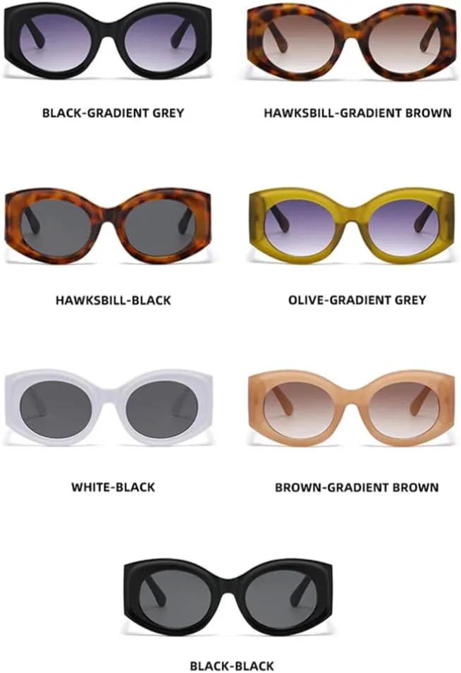 

Модные большие овальные солнцезащитные очки для женщин, ретро-очки с леопардовым принтом, солнцезащитные очки UV400 для мужчин с градиентным покрытием VFDHN, 5