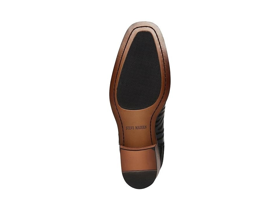 Женские ботинки челси Steve Madden Hawke кожаные с принтом, черный — фото 4