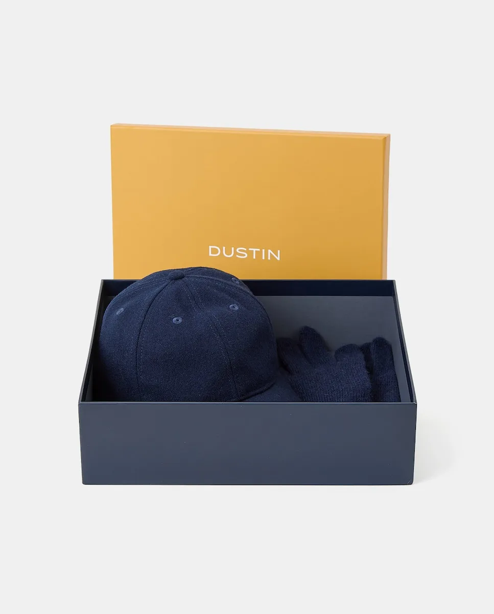 

Мужской набор, состоящий из перчаток с кантом и бейсбольной кепки Dustin, темно-синий