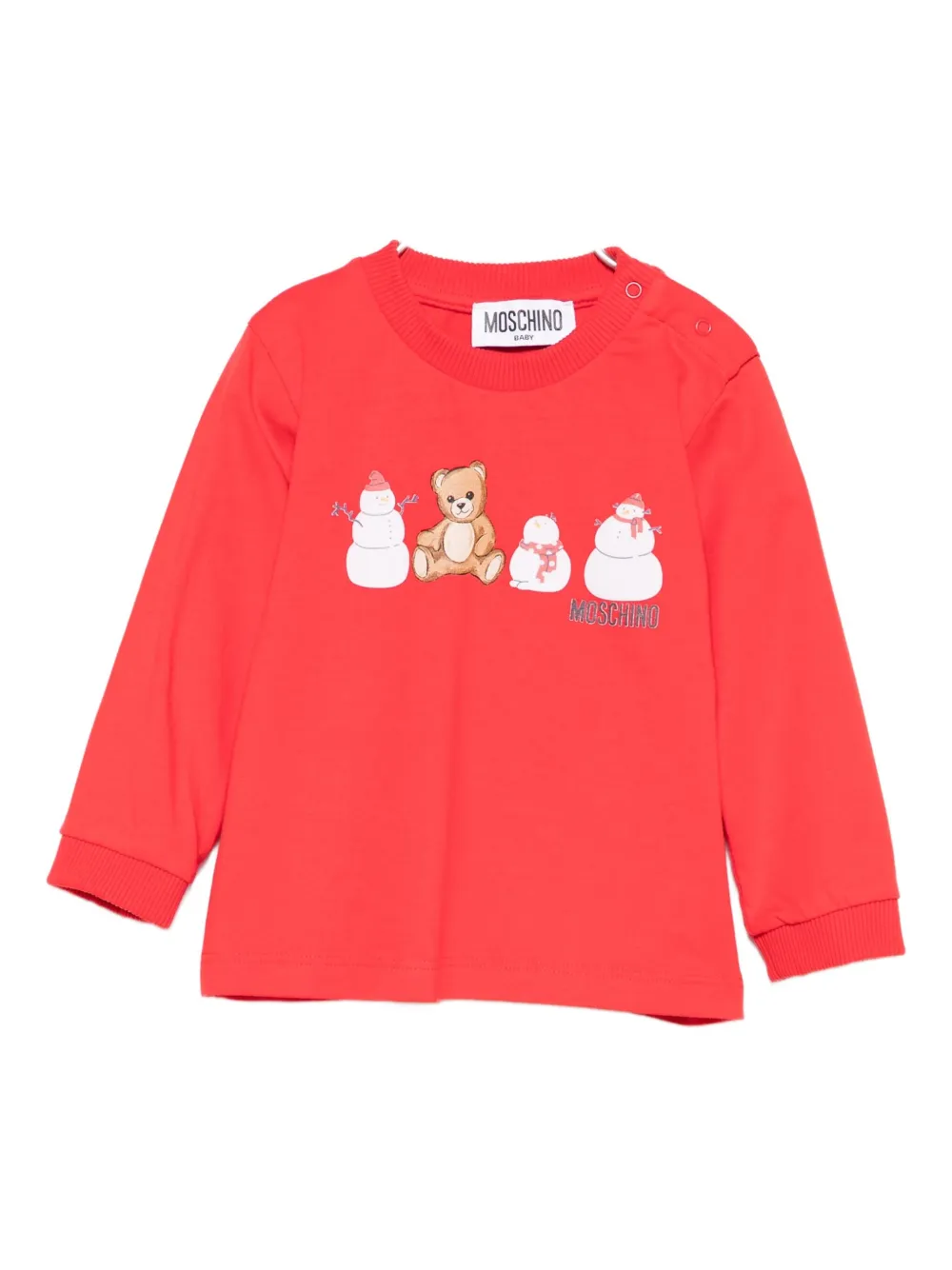 

Футболка с принтом Тедди Moschino Kids, красный