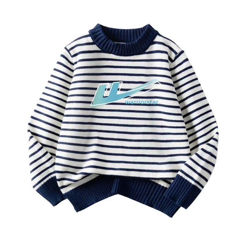 Детский свитер с круглым вырезом WARRIOR, Navy Blue/H Gradient Pattern — фото 3