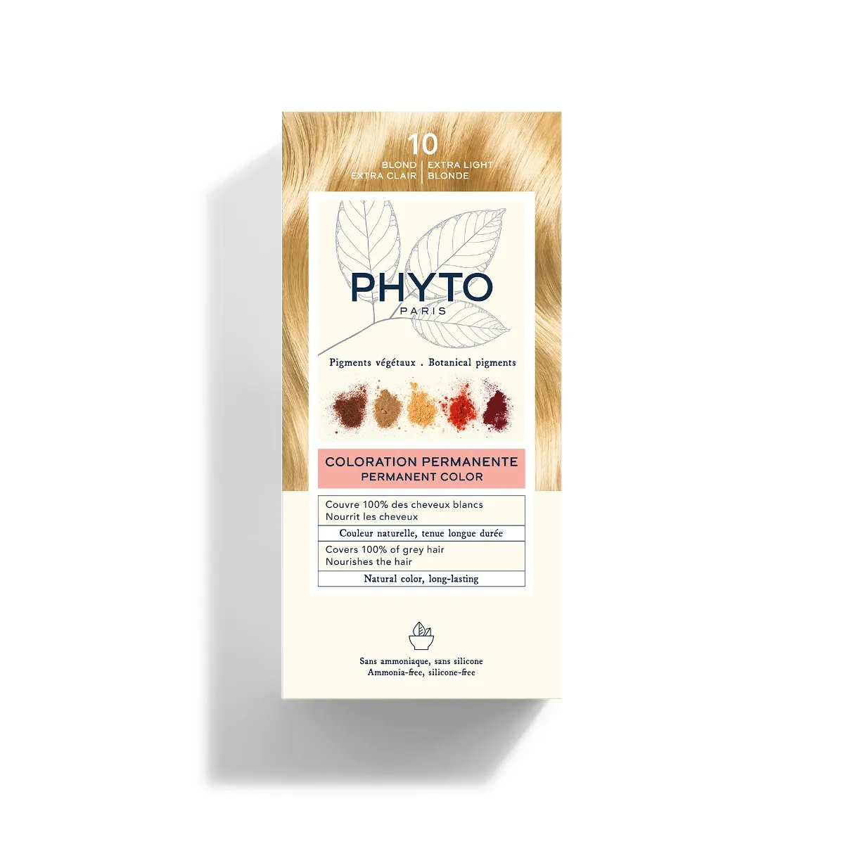 

Phyto Phytocolor 10 Extra Light Blonde Перманентное окрашивание без аммиака 100% покрытие седых волос