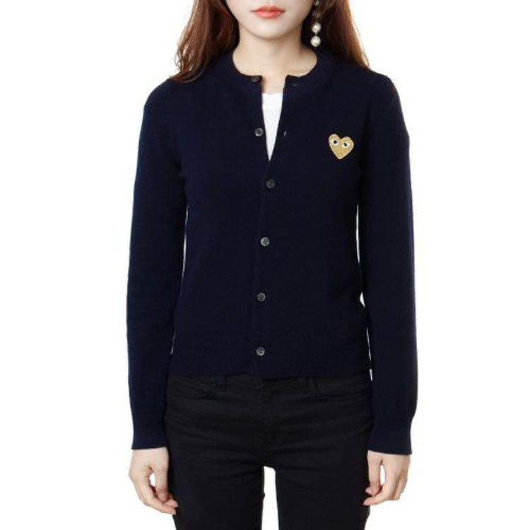 Кардиган (WMNS) COMME des GARCONS PLAY Cardigan Gold Emblem 'Navy' AZ-N049-051-2, темно-синий — фото 2