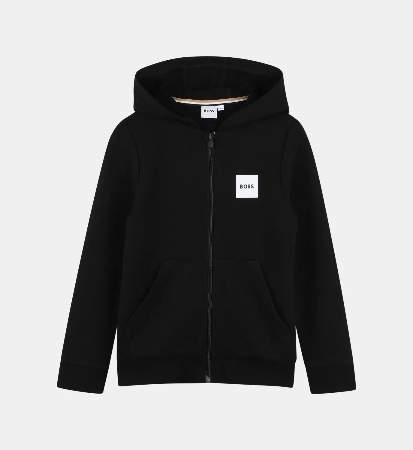 Толстовка на молнии с капюшоном Boss Kidswear, черный