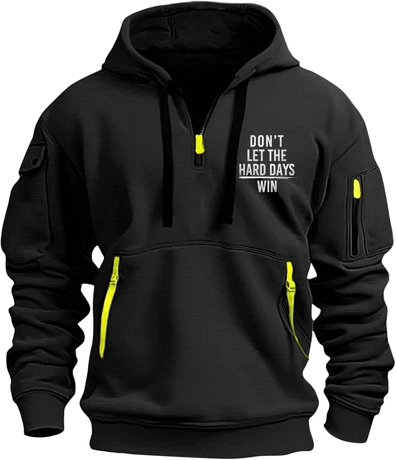 

Мужская толстовка 1/4 Zip с длинным рукавом, флисовая, с карманами