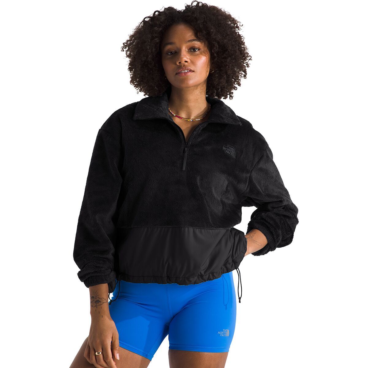 

Новинка: худи на молнии 1/4 с изображением медвежонка The North Face, черный
