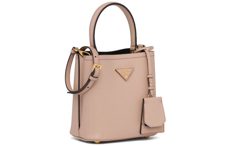 Сумка Panier из коровьей кожи с одной лямкой женская абрикосовая PRADA — фото 2