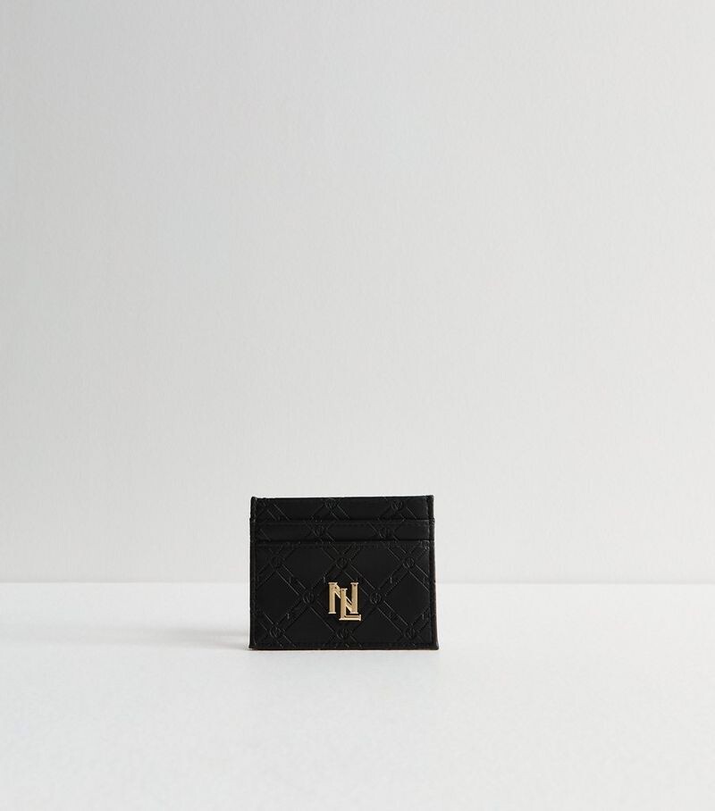 

Черный картхолдер с монограммой NL New Look, черный