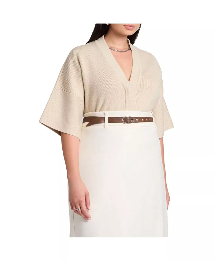 

Женский свитер с широкими рукавами Plus Size Eloquii, коричневый