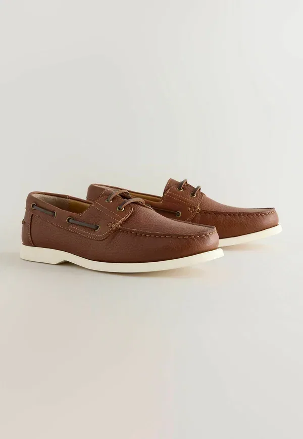 Туфли-лодочки Regular fit premium Next, модель boat shoes, коричневый — фото 2