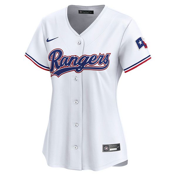 Женская белая домашняя лимитированная футболка Texas Rangers с именем Jacob deGrom Nike — фото 3