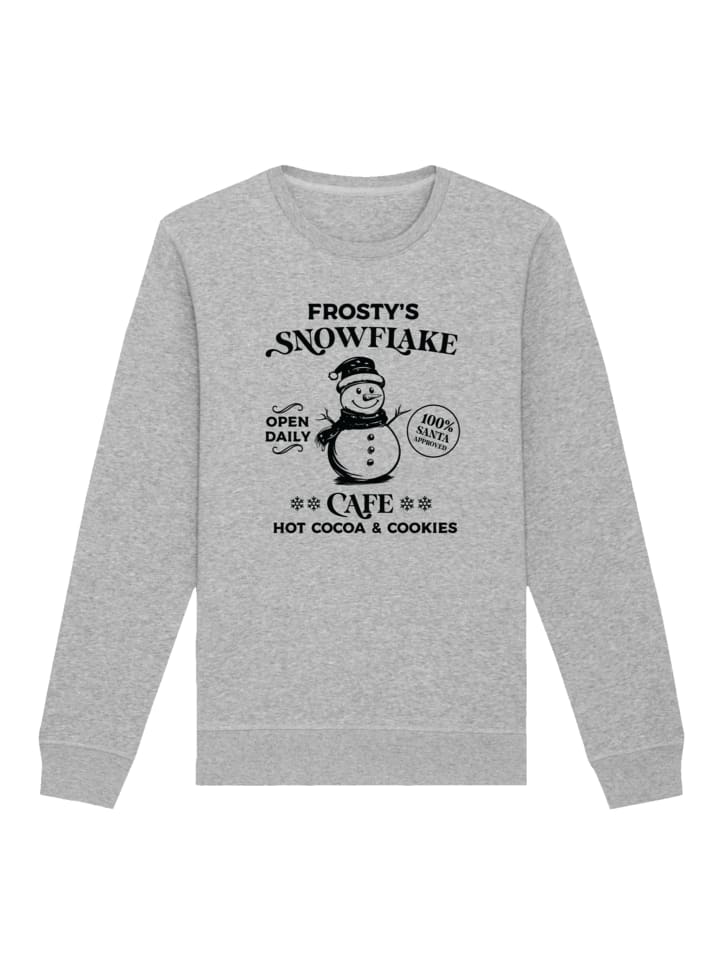 

Толстовка F4NT4STIC Sweatshirt Weihnachten Frostys Snowflake Cafe Retro, пятнистый серый