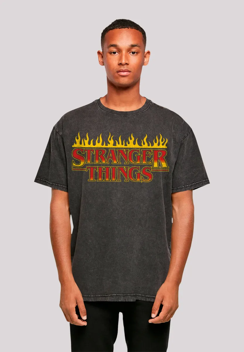 

Футболка F4NT4STIC "Stranger Things Fire Logo Men Netflix TV Series", премиум качество, черный