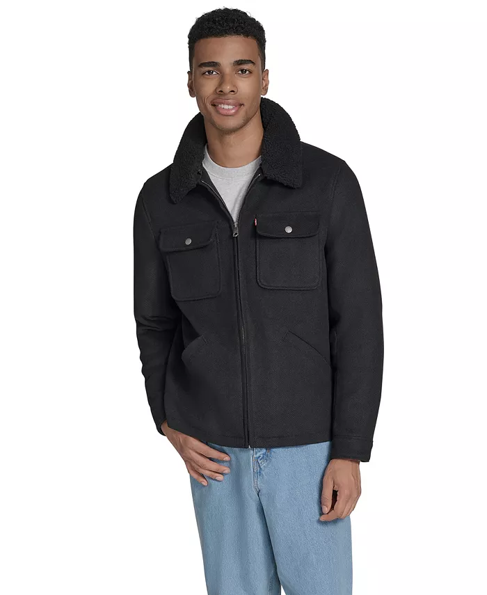 

Мужская куртка Depot с воротником из шерпы из смесовой шерсти Levi'S, черный