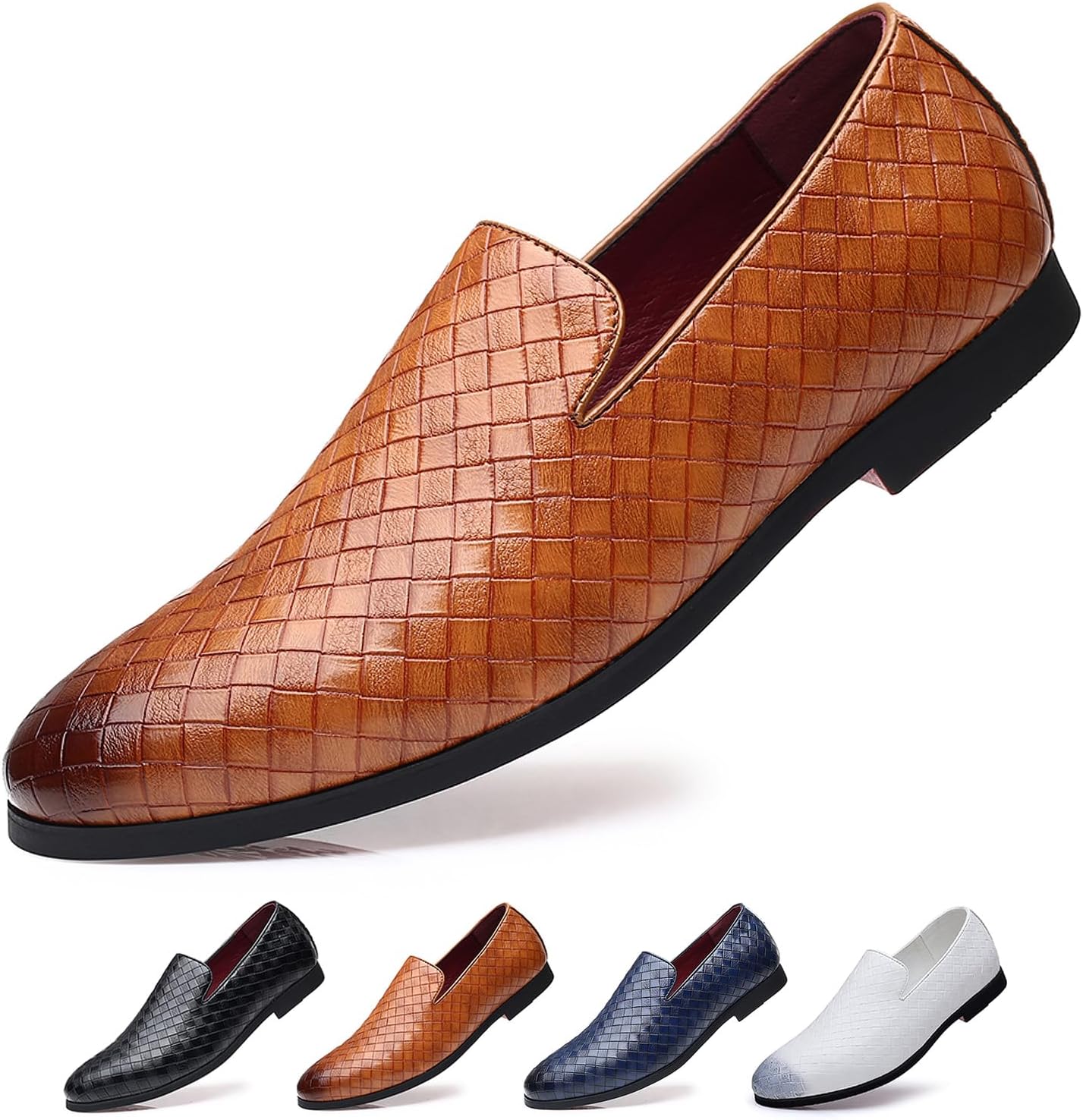 

Мужские веганские кожаные лоферы, слипоны, плоские, легкие, повседневные, и прогулок, деловые оксфорды Optigard, коричневый