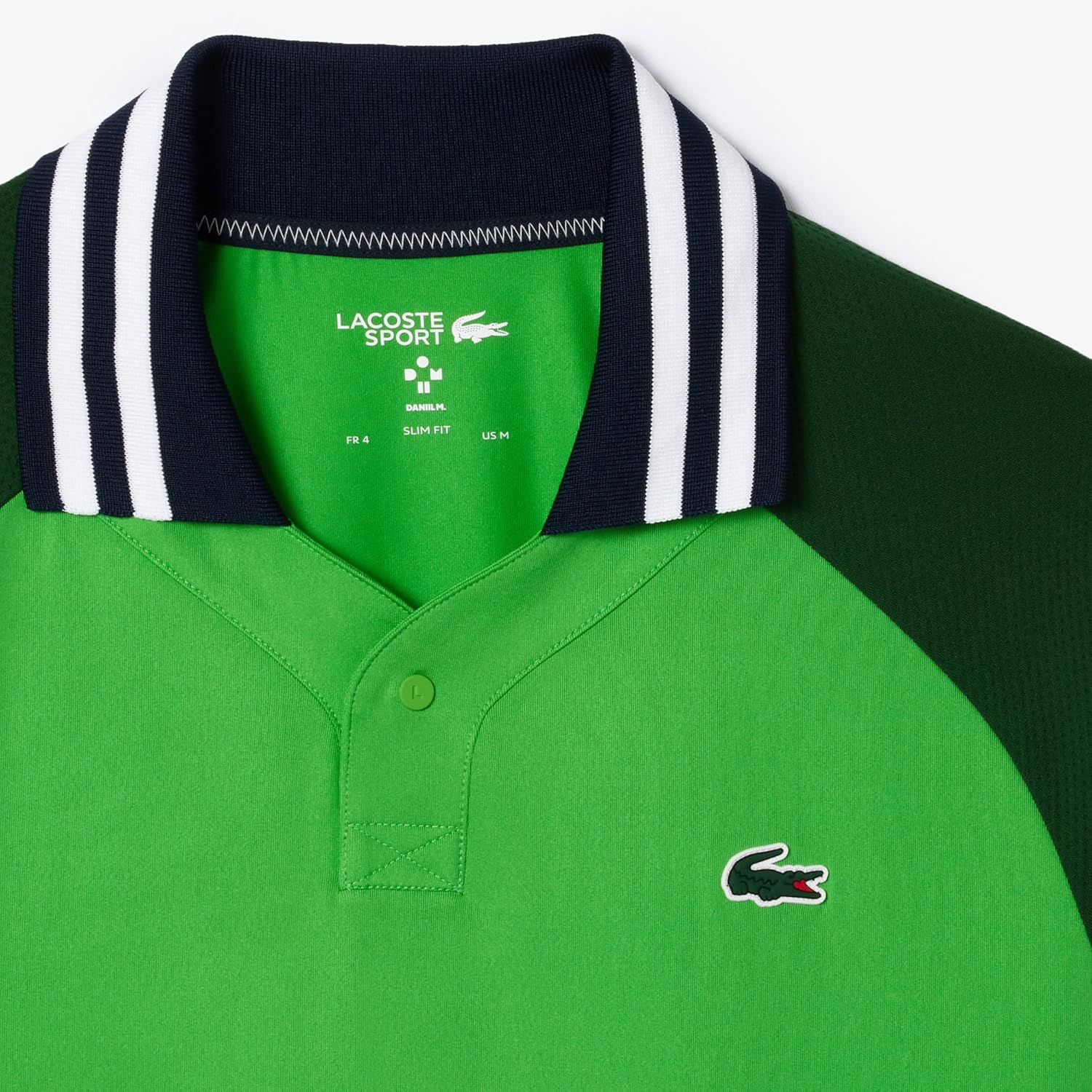 Поло спортивная Lacoste, мужская, Tennis X Daniil Medvedev Slim Fit, для тенниса, Sorrel Green/Green — фото 2