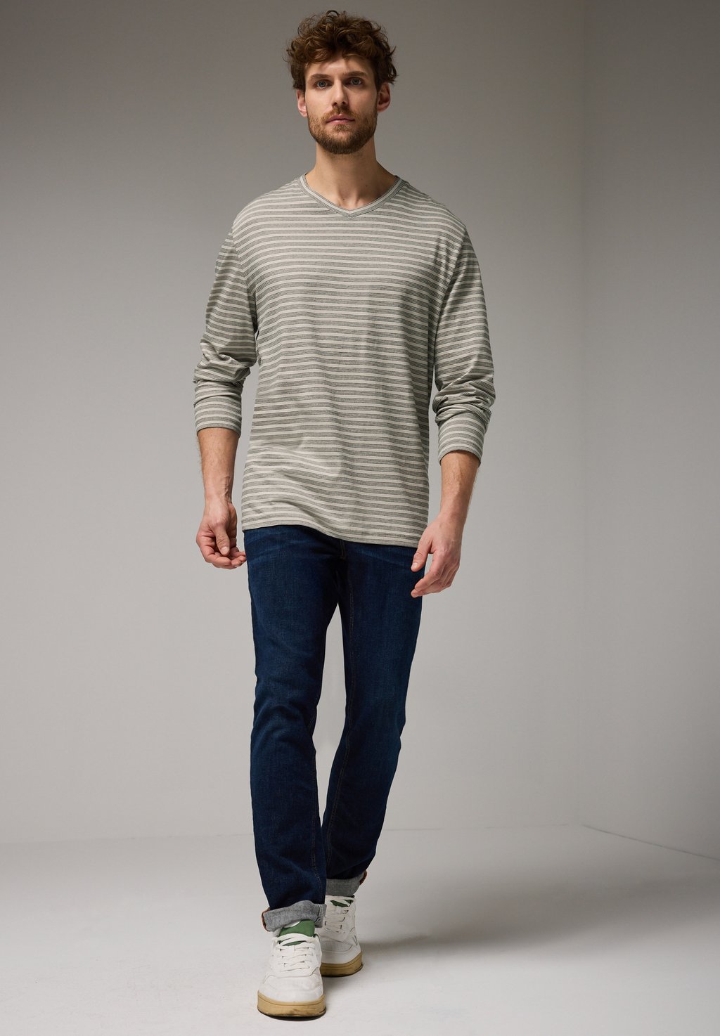 

Футболка с длинным рукавом Street One MEN, бежевый