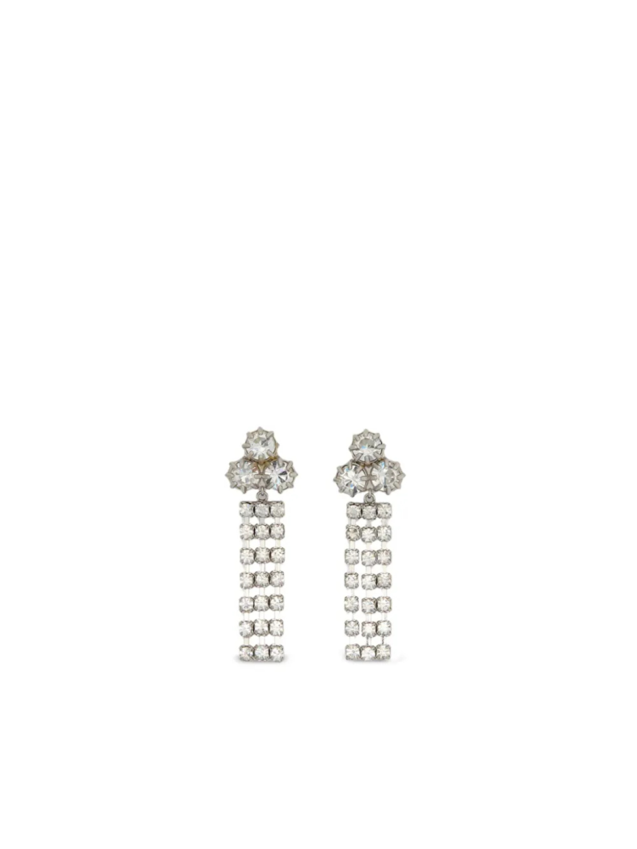 

Jil Sander серьги-подвески с кристаллами, серебристый