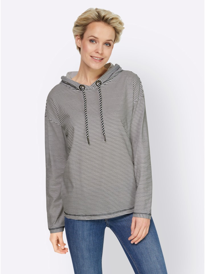 

Рубашка с капюшоном с принтом темно-синего и белого цветов Heine