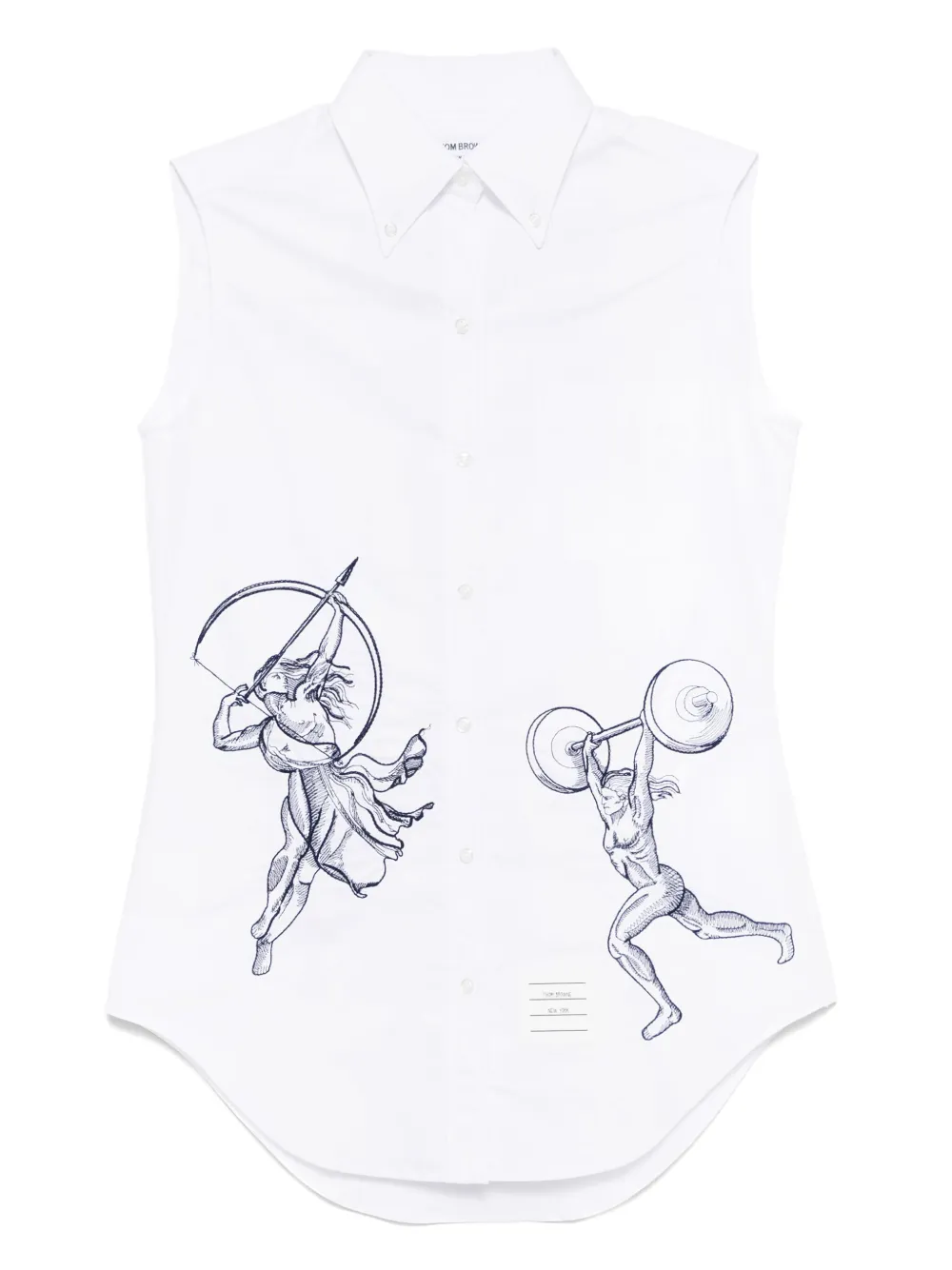 

Рубашка с вышивкой THOM BROWNE, белый
