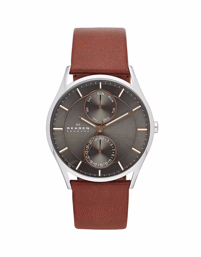 

Часы Skagen SKW6086 Holst из кожи коричневого цвета