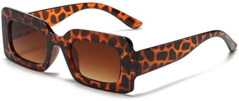 

Солнцезащитные очки UV400 с защитой от ультрафиолета 2027 года, конфетного цвета, для женщин и мужчин, прямоугольные солнцезащитные очки, винтажные солнцезащитные очки MTZJH, Leopard-tea