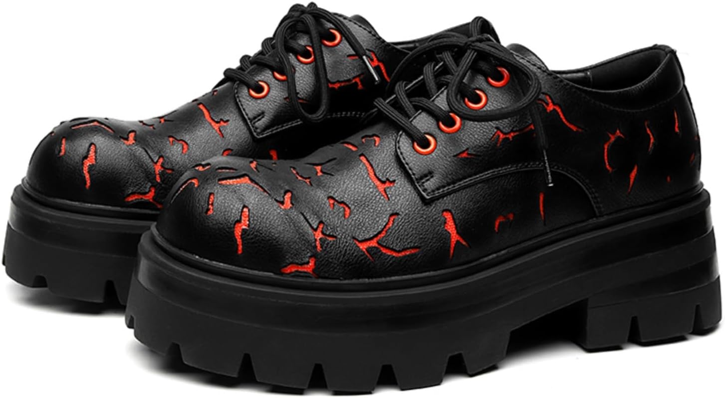 

Мужские кожаные туфли оксфорды с текстурным узором, шнуровкой, рифленой подошвой и декоративными металлическими люверсами, Нескользящие, комфортные для офиса, повседневной и уличной носки Lshwcift, красный