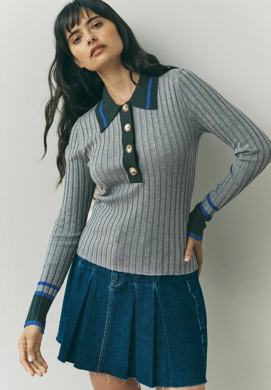 

Поло Next Polo shirt, Grey/Green/Grey