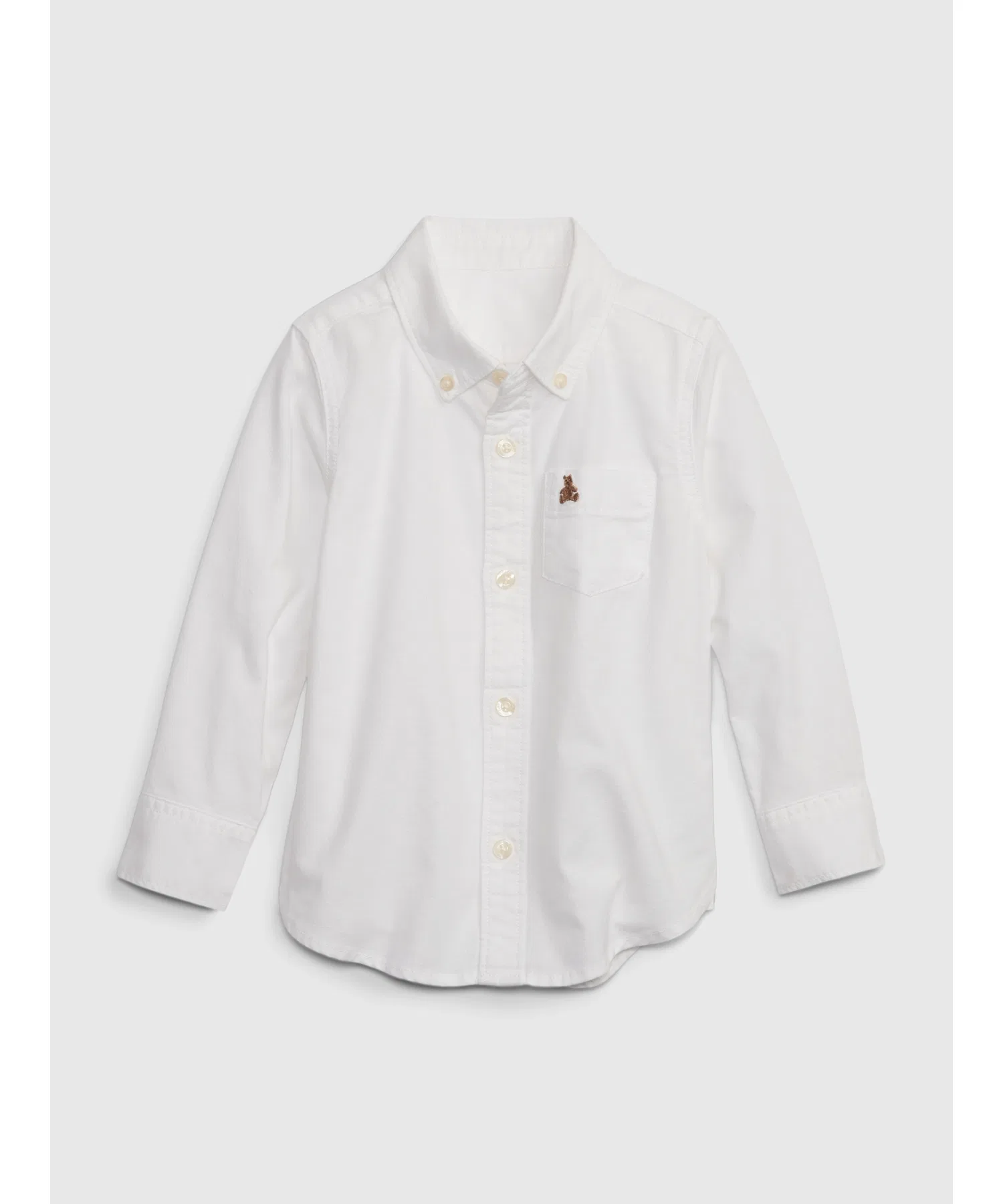 Детская рубашка GAP Oxford из органического хлопка синяя — фото 4