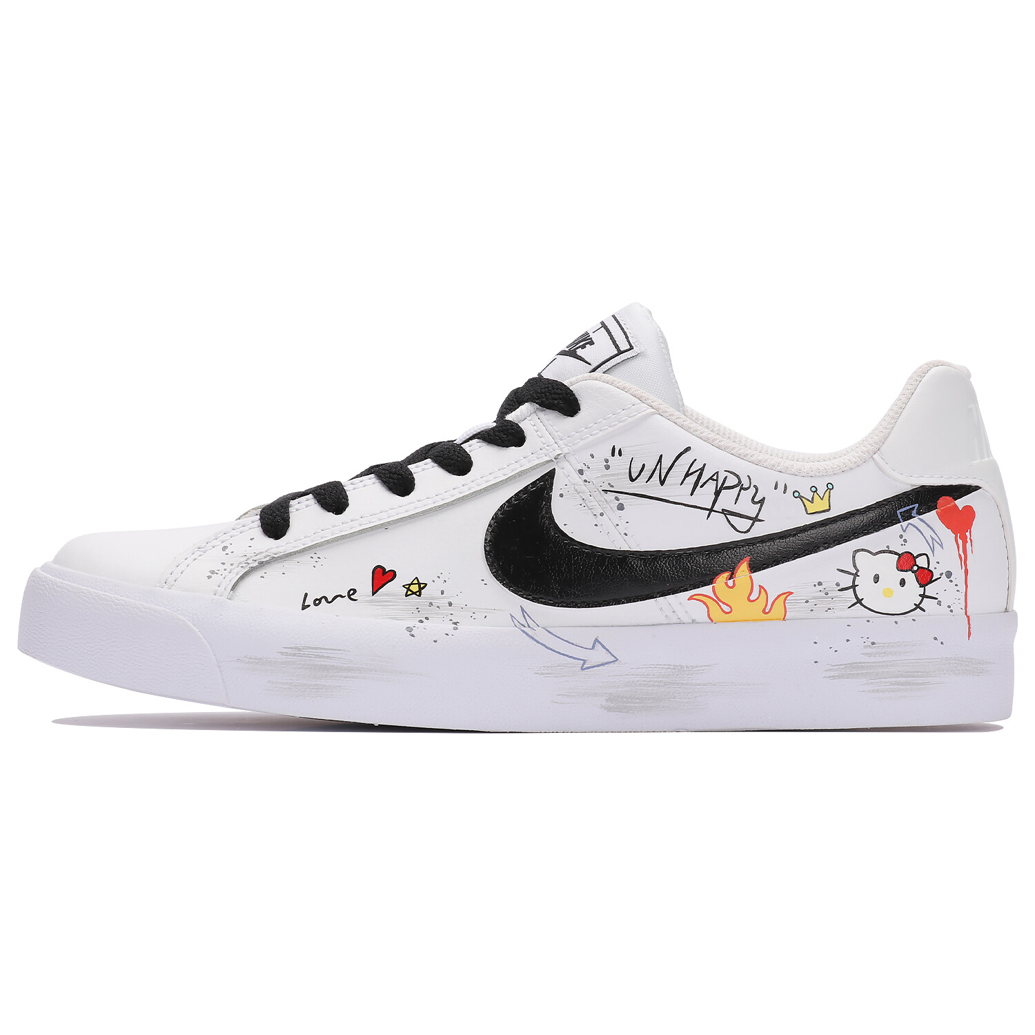 

Кроссовки Nike Court Royale Skateboarding Shoes Women's Low-top White, черный/белый