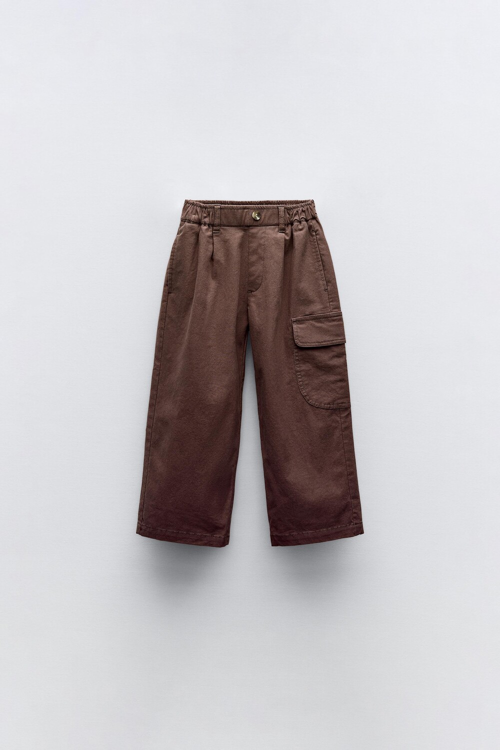 

Брюки balloon fit с карманом ZARA, коричневый