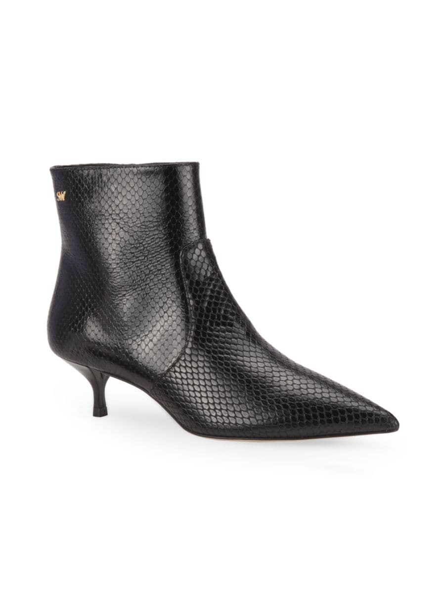 Ботильоны Mara из тисненой кожи с змеиным принтом Stuart Weitzman, черный — фото 2