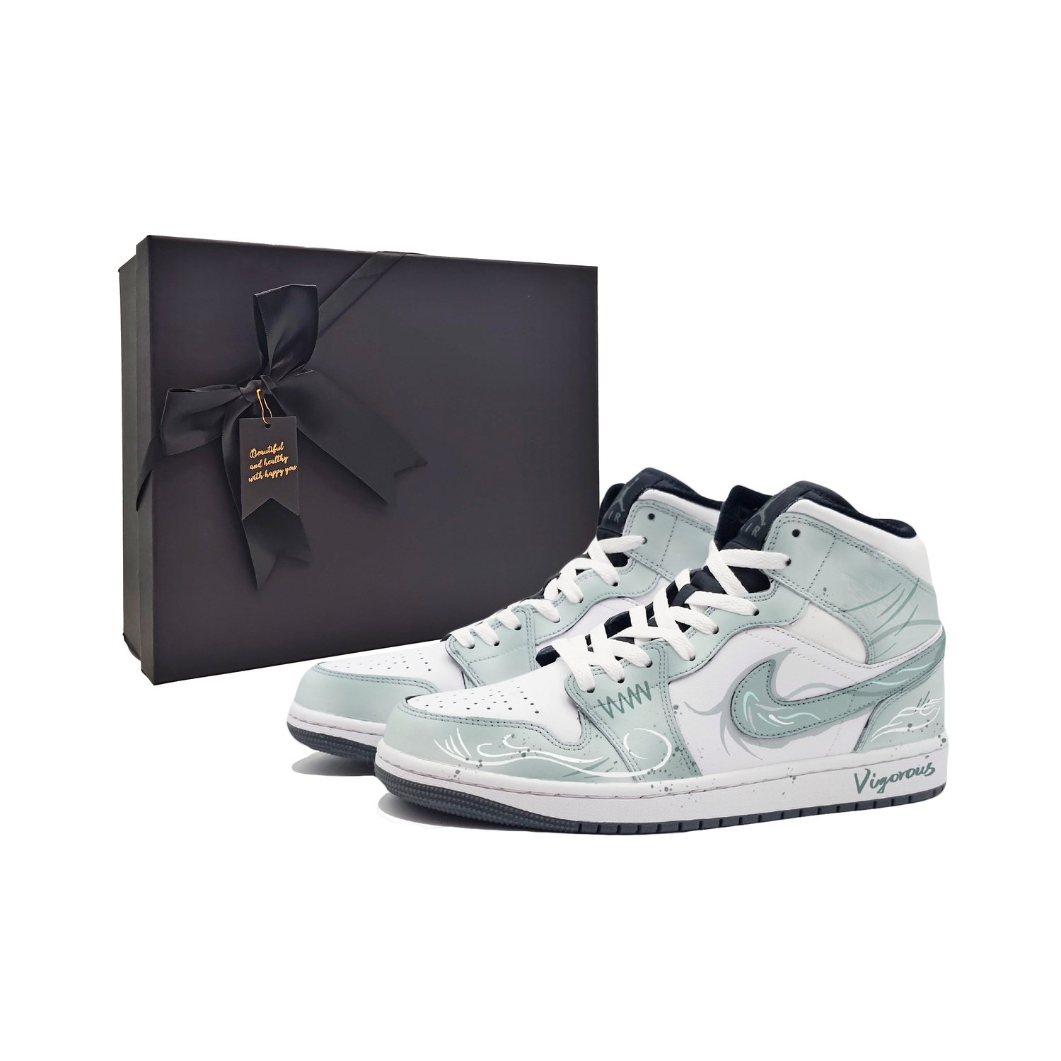 

Jordan Эйр 1 Пустые горные туманы, темно-голубые устойчивые к истиранию мид-топ винтажные баскетбольные кроссовки унисекс голубой - голубой, цвет Cyan