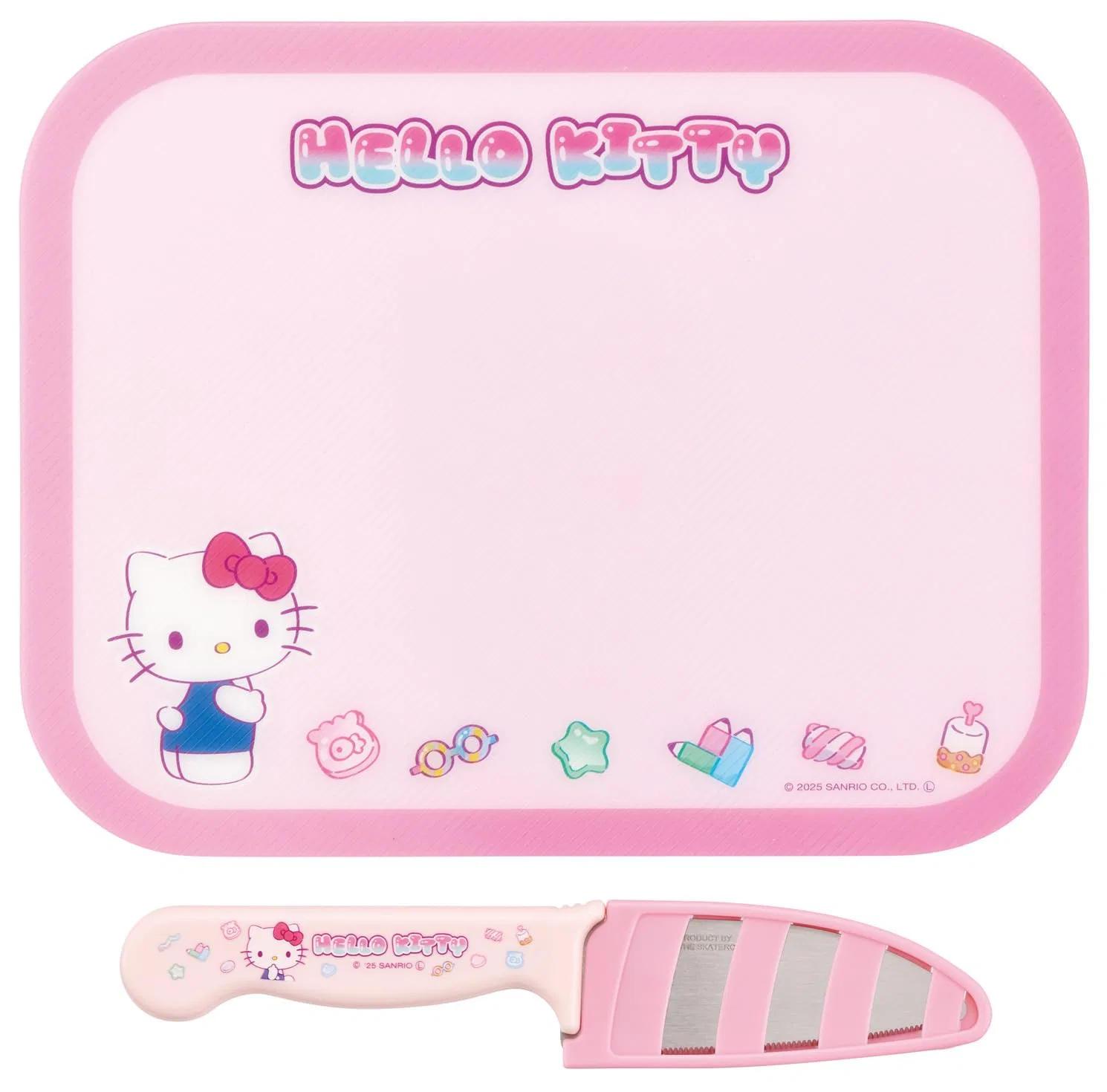 Детский кухонный набор «Hello Kitty Marshgummy» с ножом и разделочной доской, розовый, от Skater