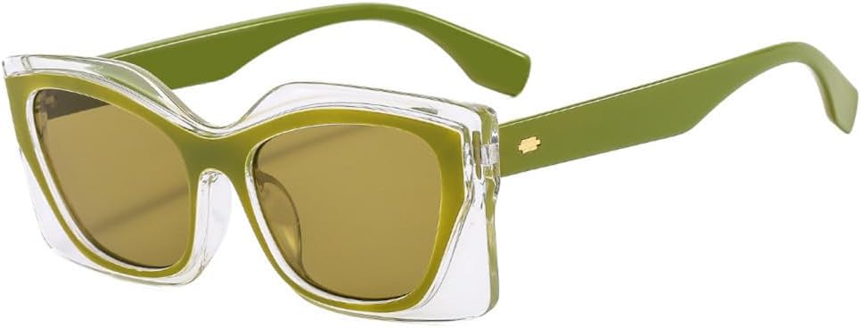 

Женские солнцезащитные очки в стиле панк с прозрачными линзами «кошачий глаз», ретро-стиль, прямоугольная оправа, большие солнцезащитные очки с защитой от УФ-излучения UV400 LANGSER, C6