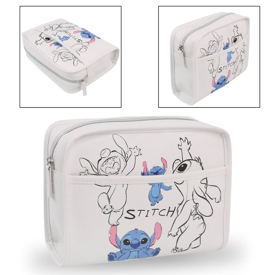 

Дорожная косметичка Stitch Disney White, экокожа, вместительная 23x18x7см Универсальная sarcia.eu