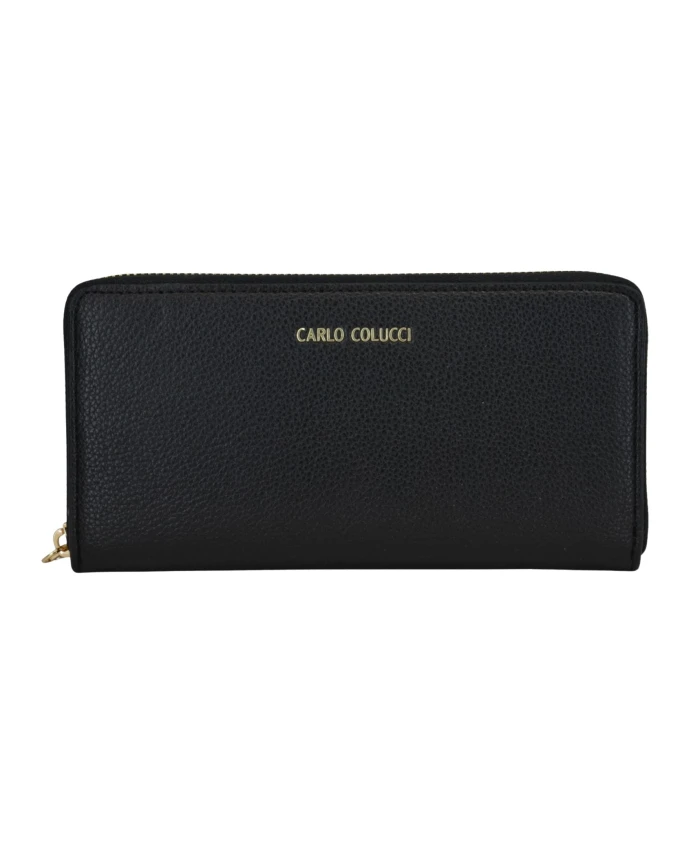 

Кошелек с фирменной надписью Carlo Colucci, черный