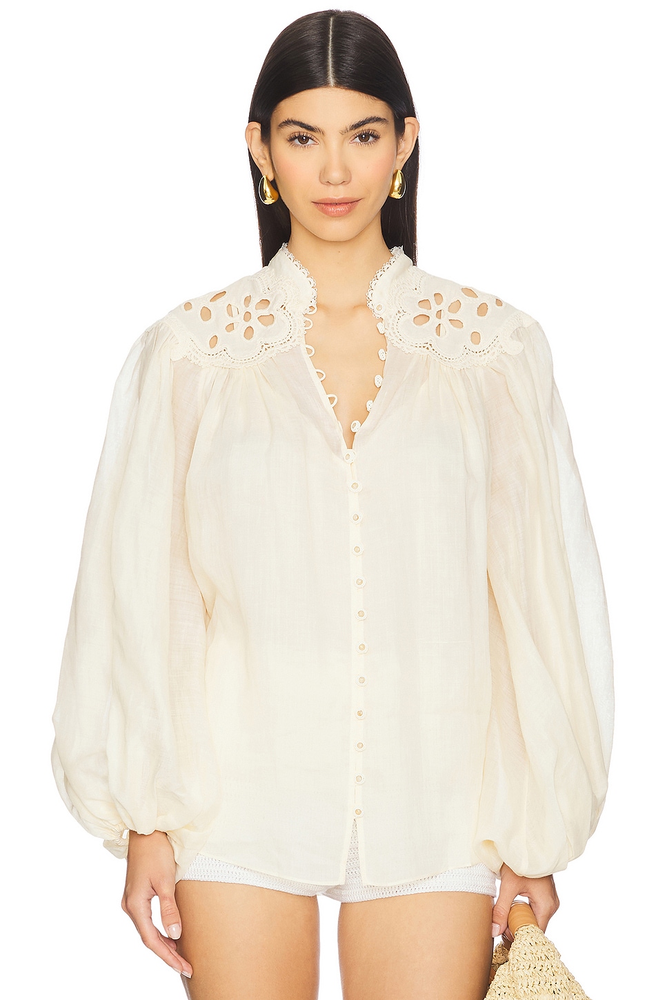 

Вышитая блуза Coco от Zimmermann, cream